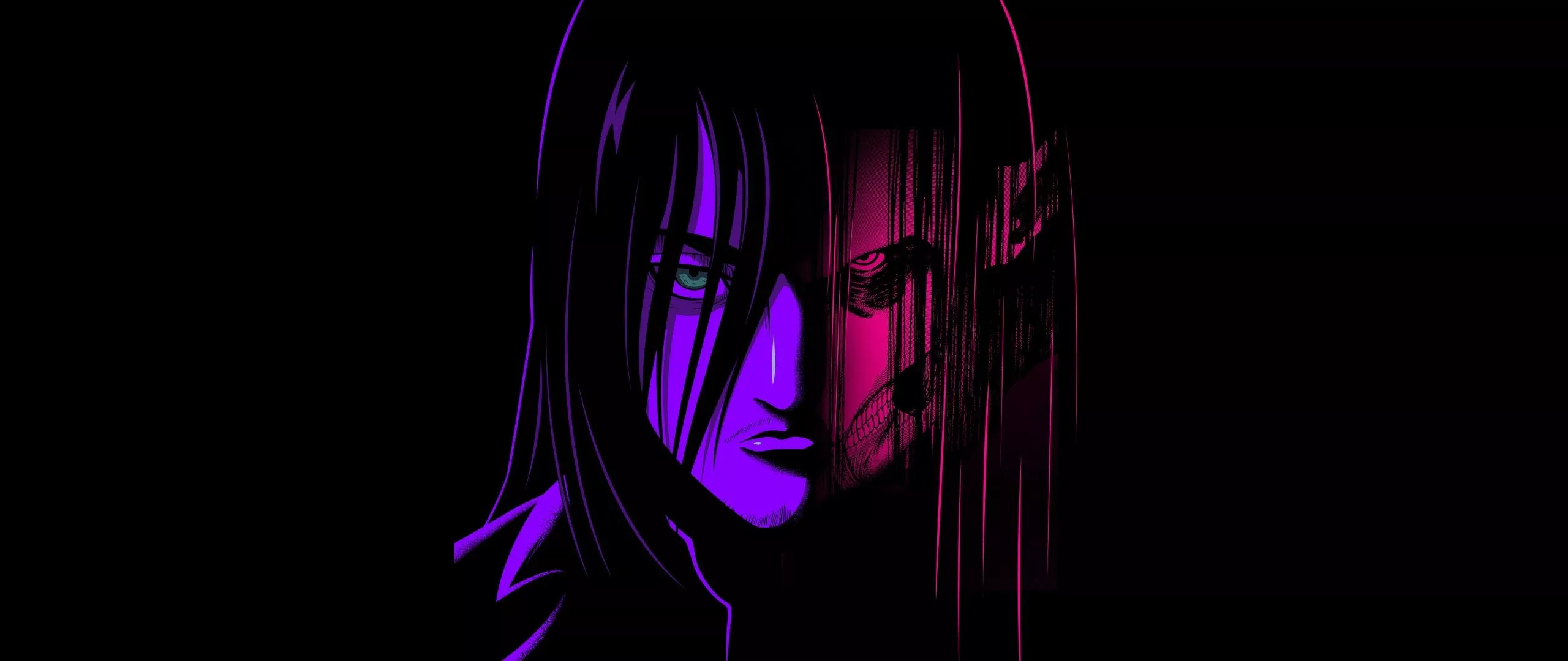 Eren Yeager Wallpaper 4K, Neon art