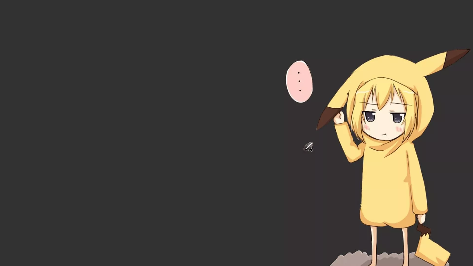 Kawaii Anime Girl Yellow Dress Black