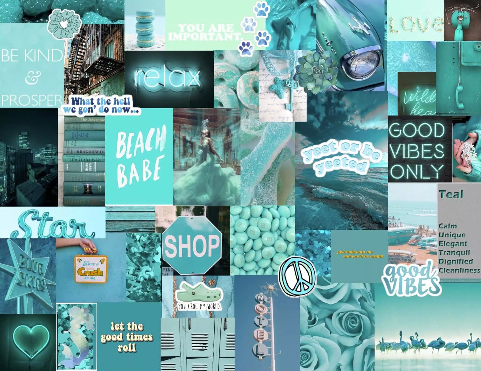 Download Cyan Aesthetic Collage