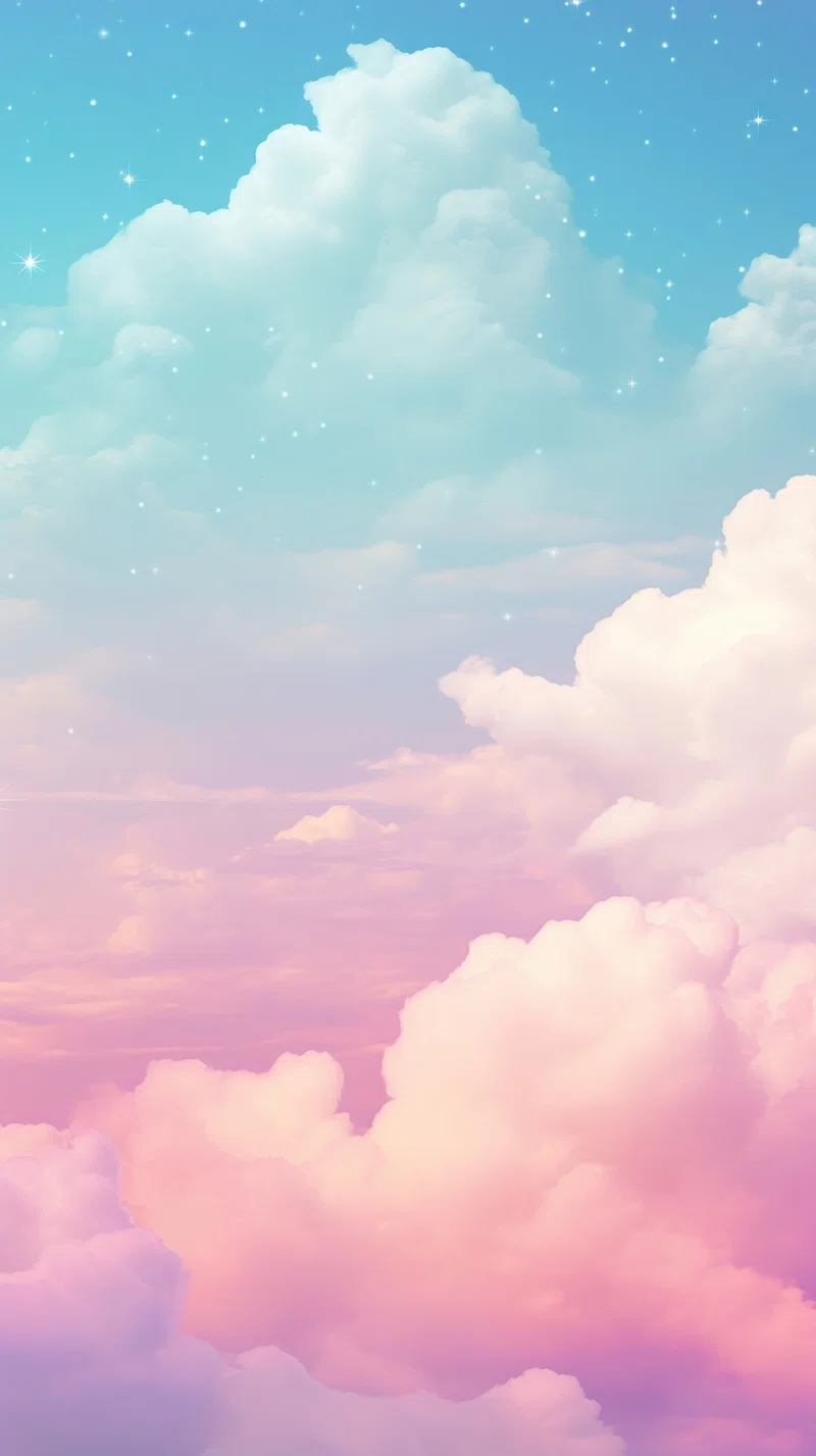 Pink Clouds Glitter Image. Free