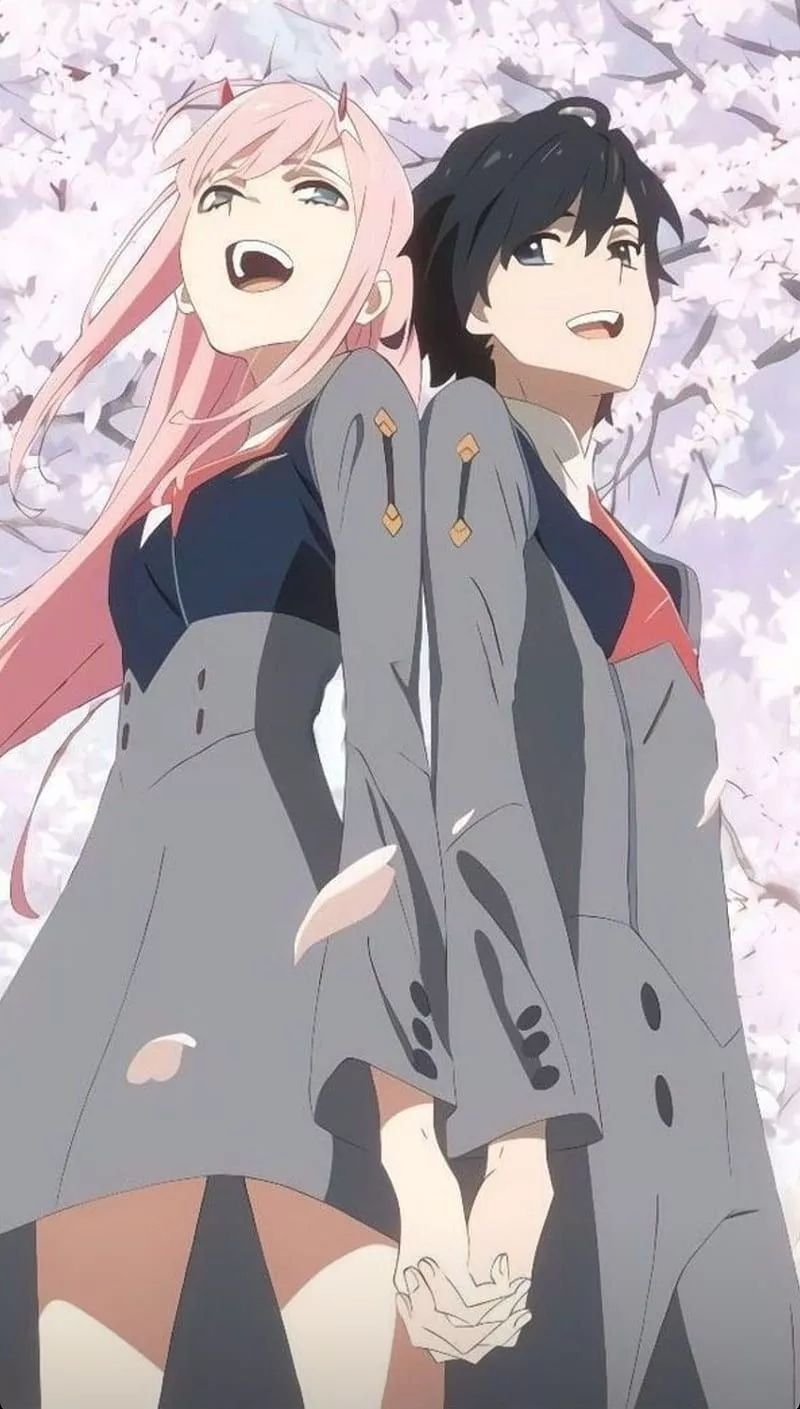 Zero two and hiro, anime, beautyful