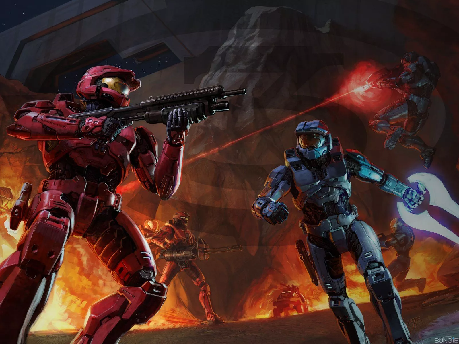 Epic Halo 3 Battle HD Wallpaper