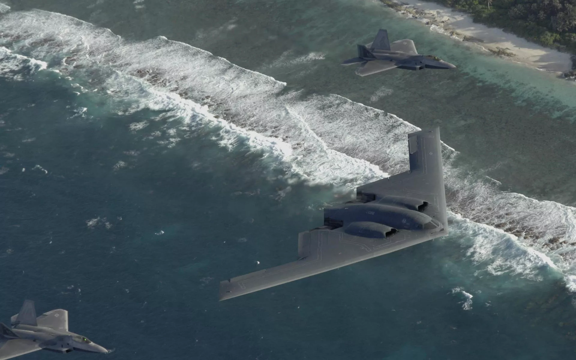 Caption: Majestic Northrop Grumman B 2