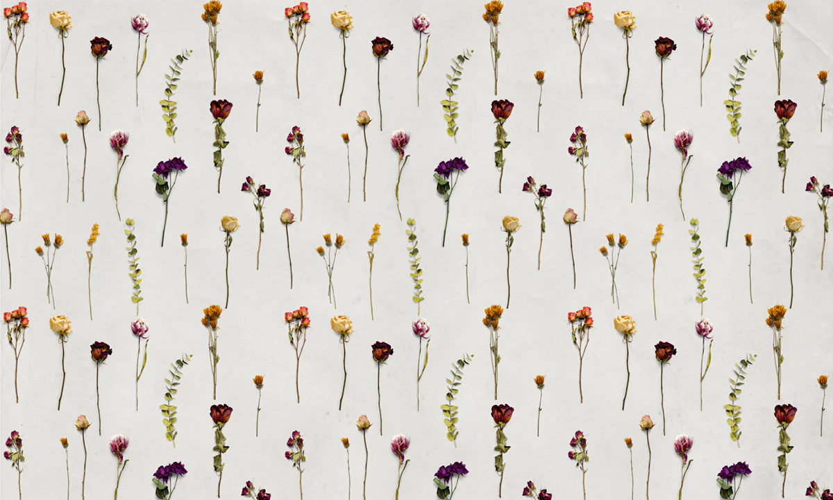 Charming Botanical Pressed Flower Mural