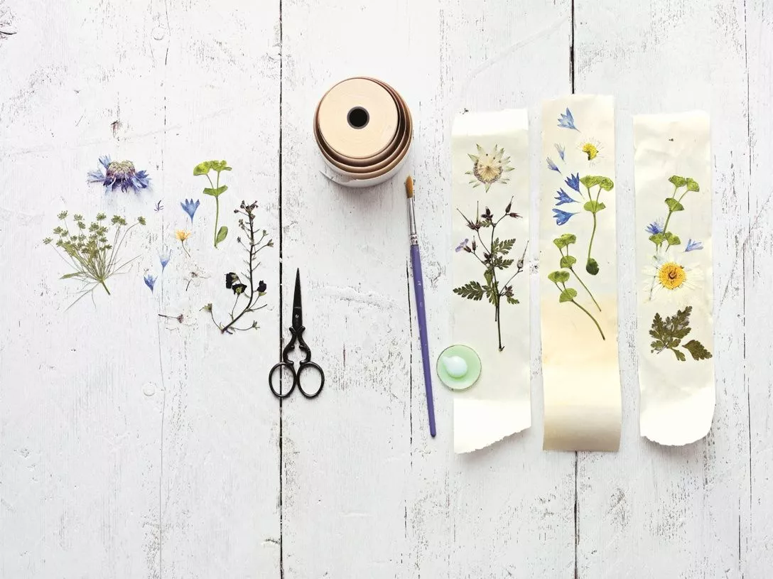 Pressed flower wallpaper