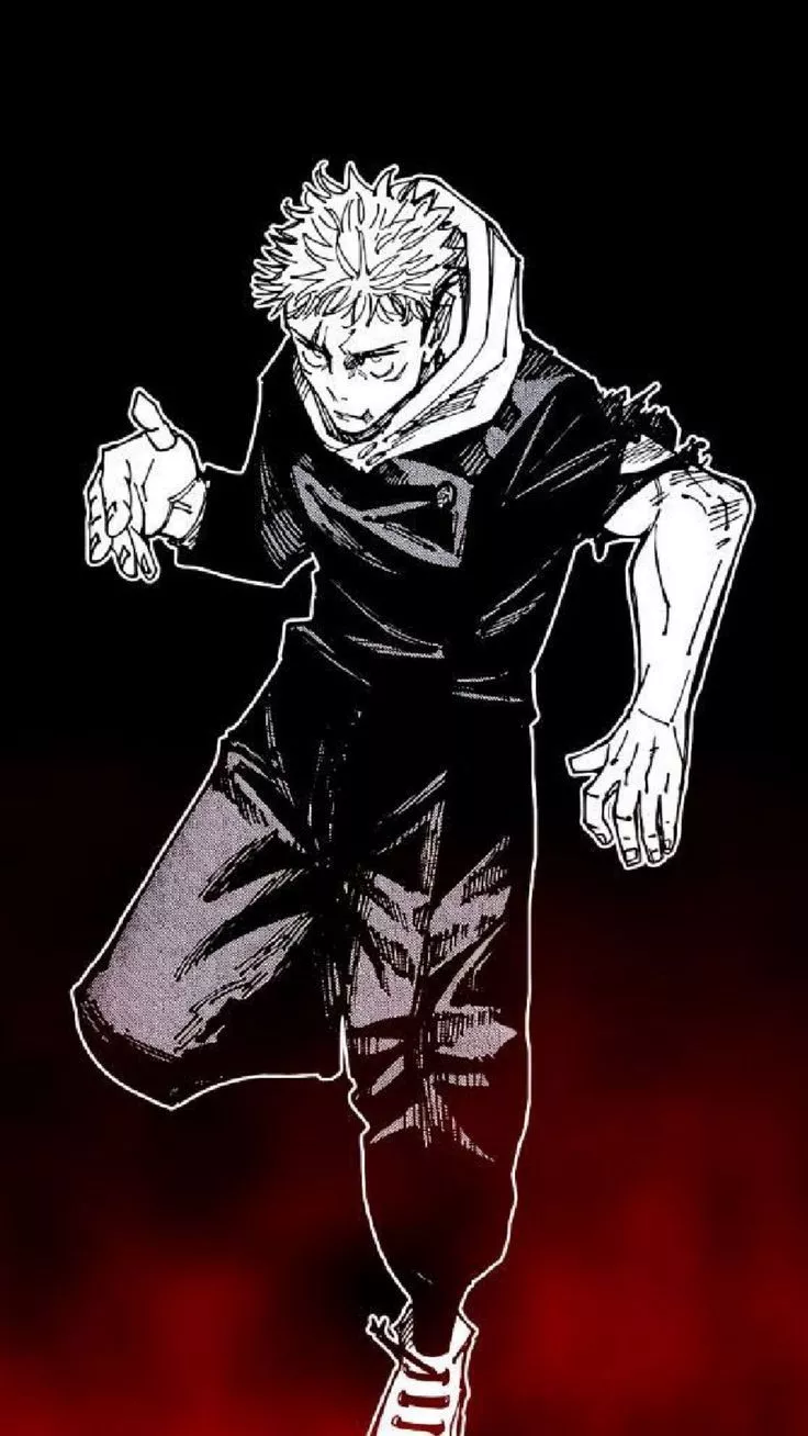 Wallpaper itadori yuji, magic battle, anime, manga, character, guy, black and white, red, art, Fantasy 4K by Thepapu. Download wallpaper itadori yuji, magic battle, anime, manga, character, guy, black and white, red