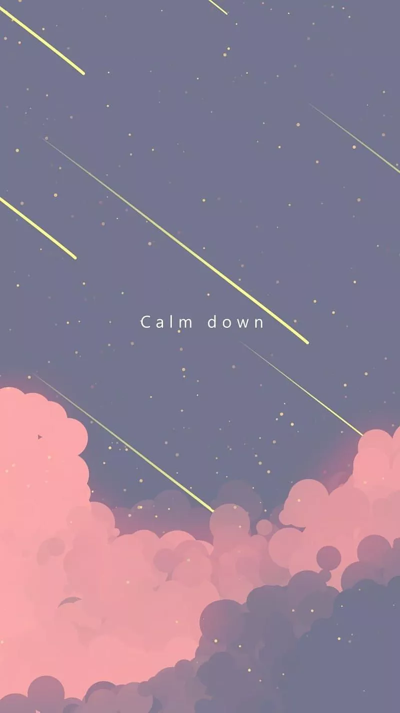 Calm Down, art, bonito, clouds, pastel, star, HD phone wallpaper