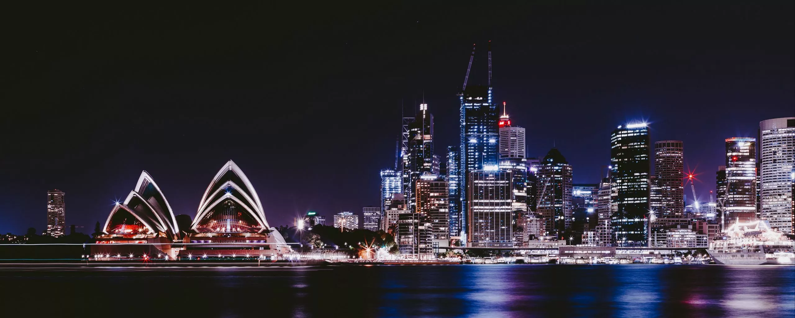 Download wallpaper 2560x1024 night city