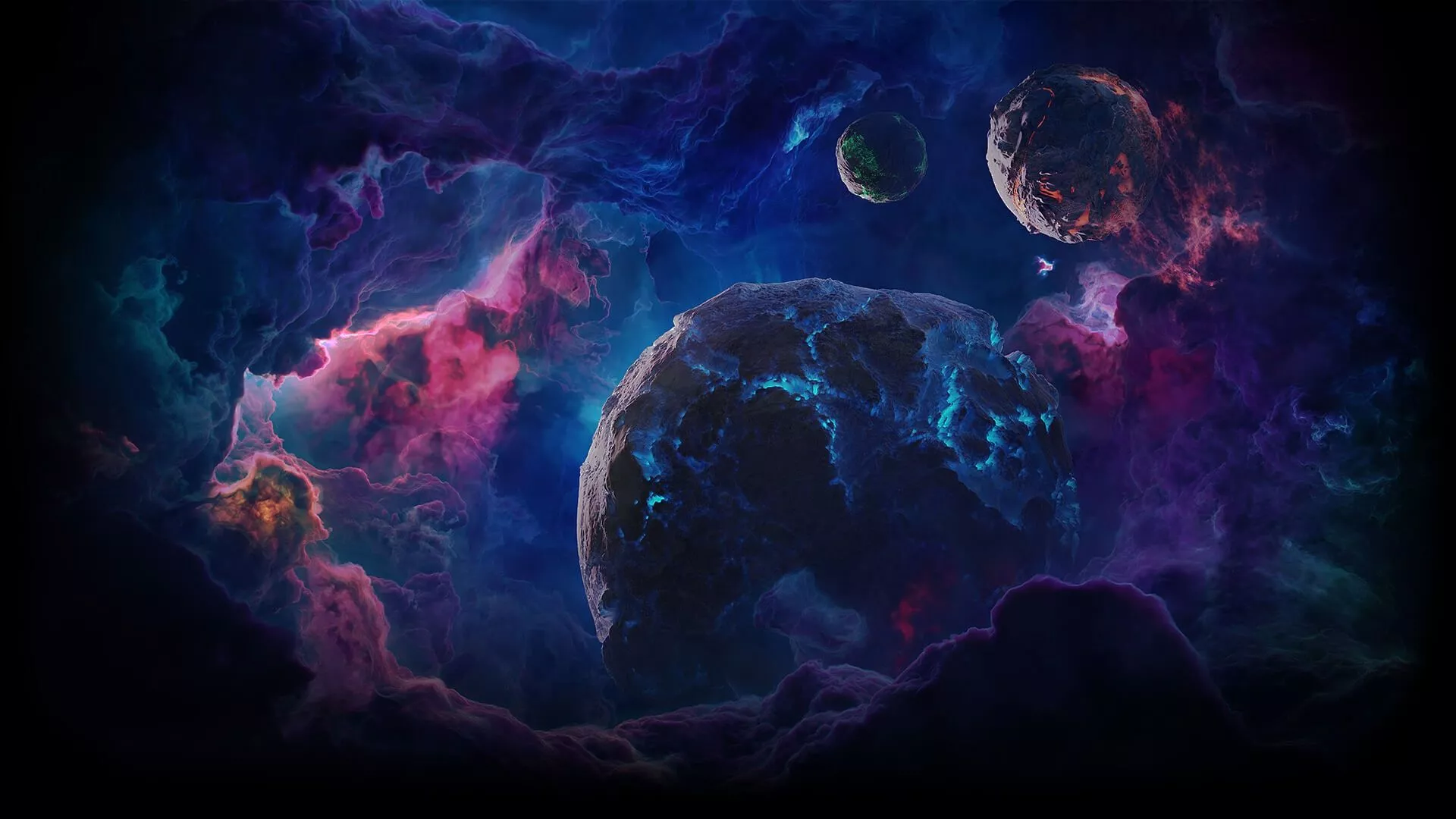 Wallpaper space, nebula, planet