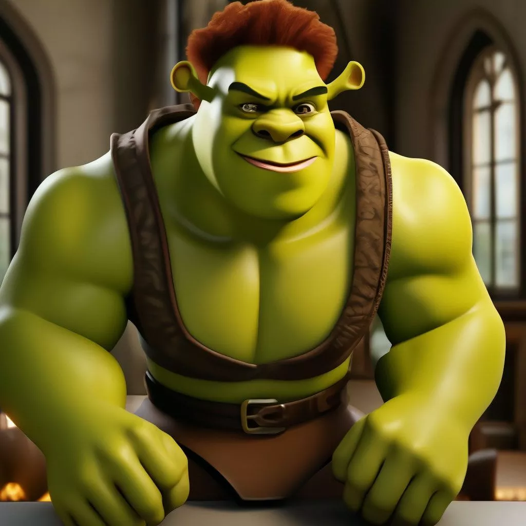 Shrek, muscles, torso, cubes, beauty