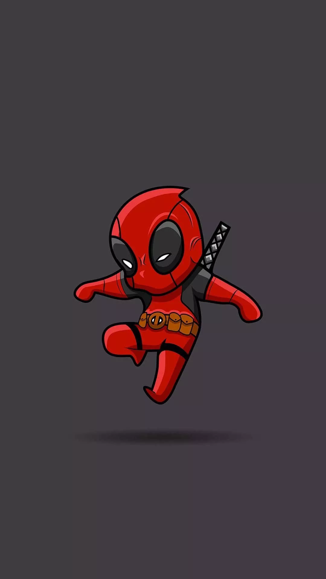 Deadpool Cartoon Action Pose Wallpaper