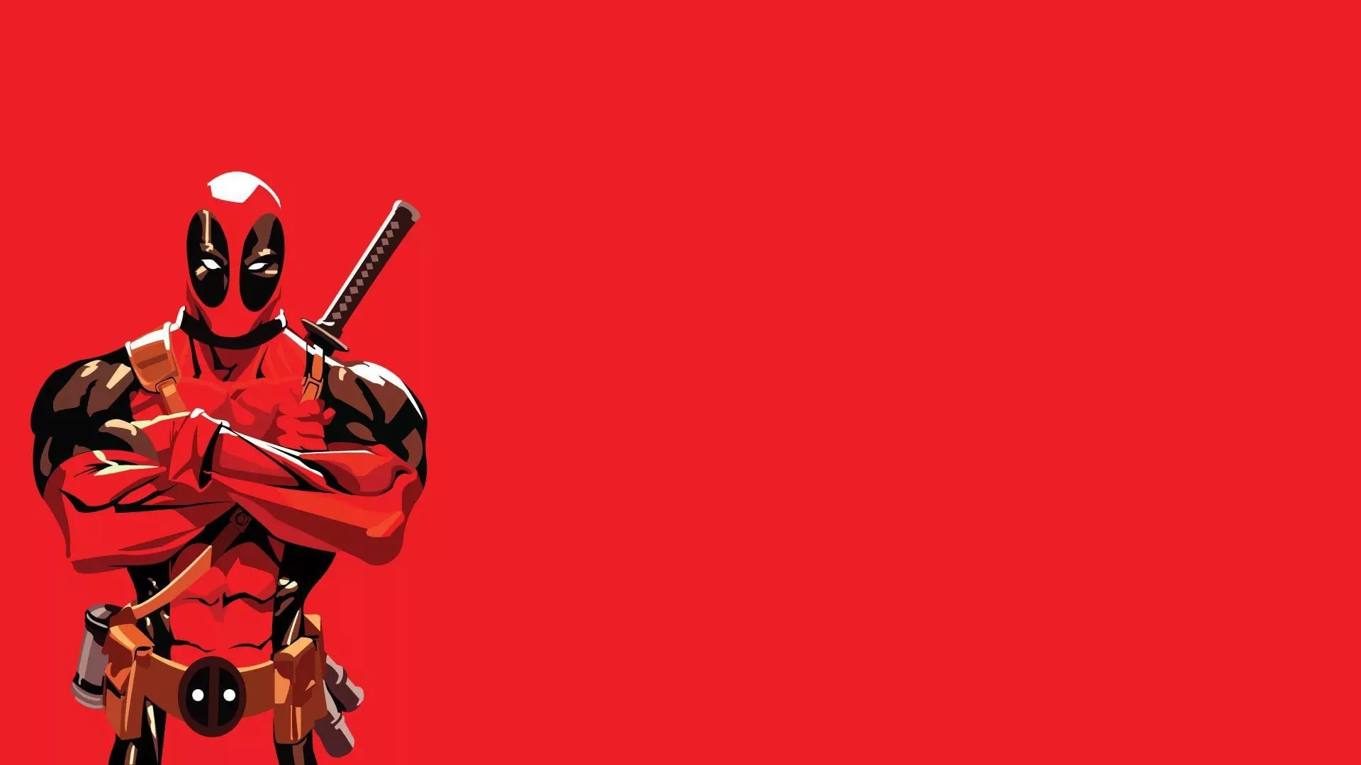 Animation Of Deadpool In Red Background
