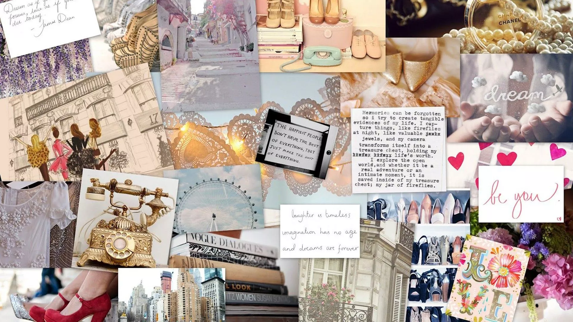 Sandals Phones Painting Books Buildings