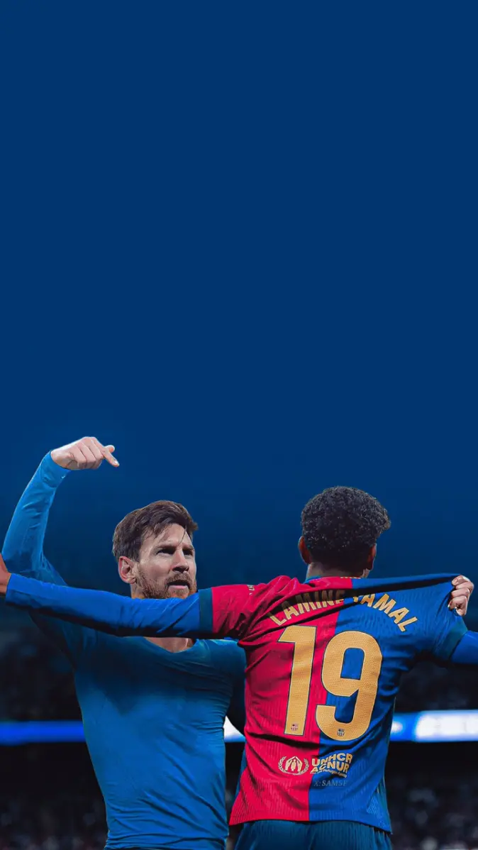 Lionel Messi and Lamine Yamal wallpaper