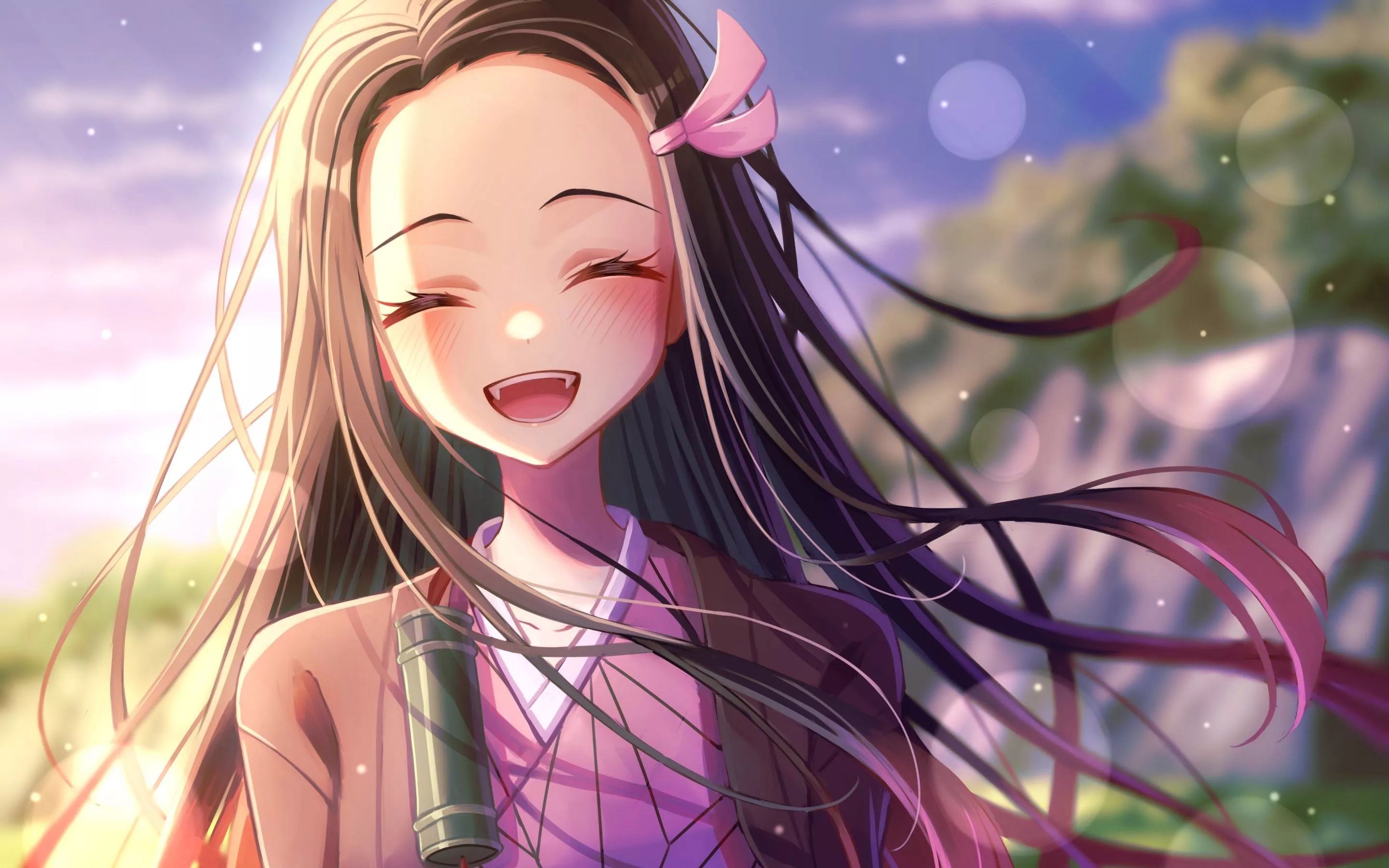 Nezuko Kamado Wallpaper 4K, Anime girl