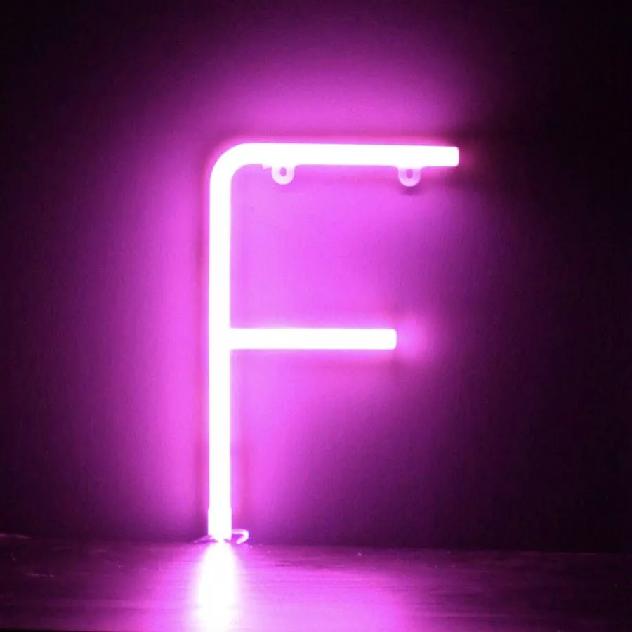Download free Neon Purple Letter F