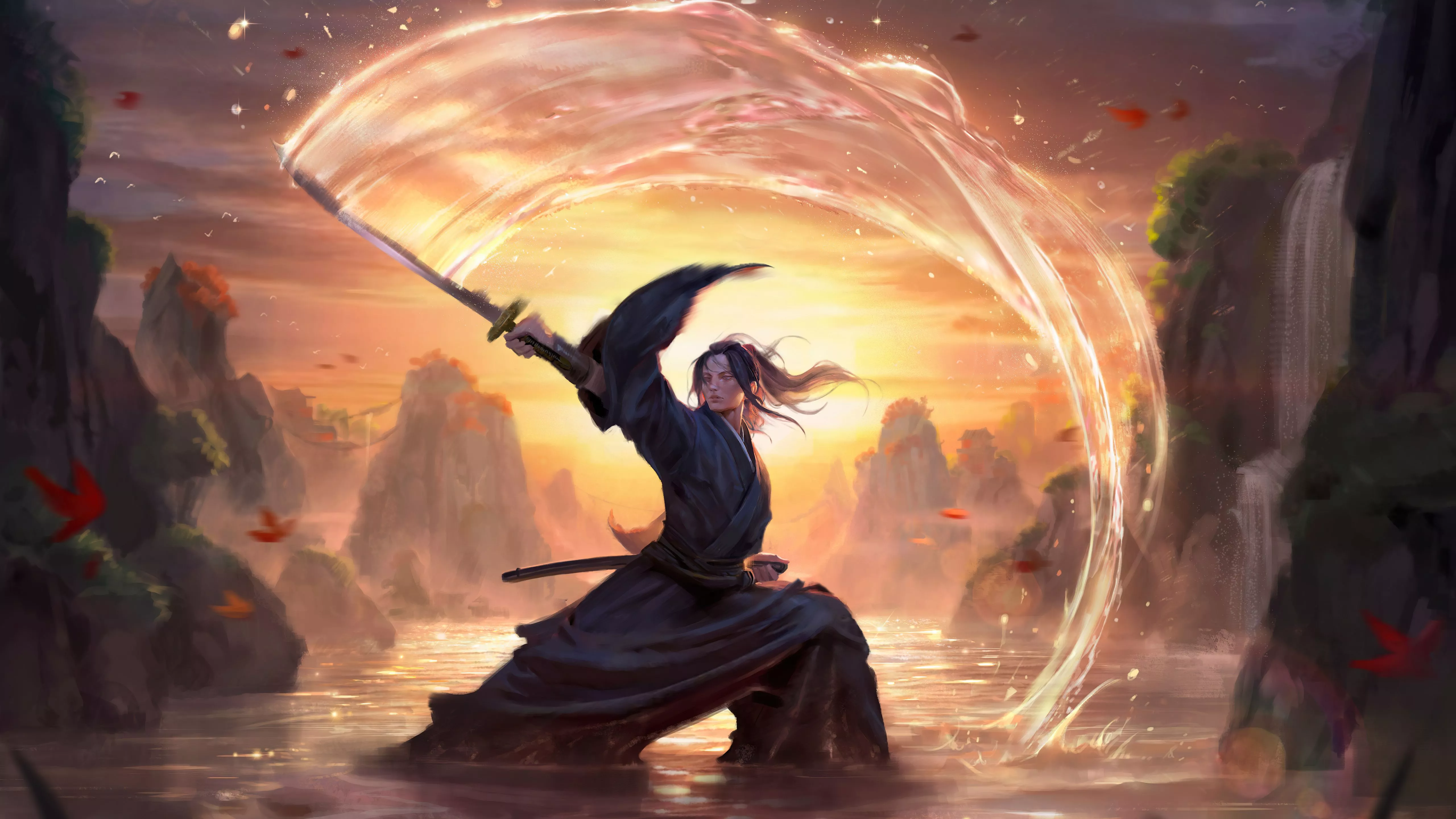 Fantasy Samurai 4k Ultra HD Wallpaper