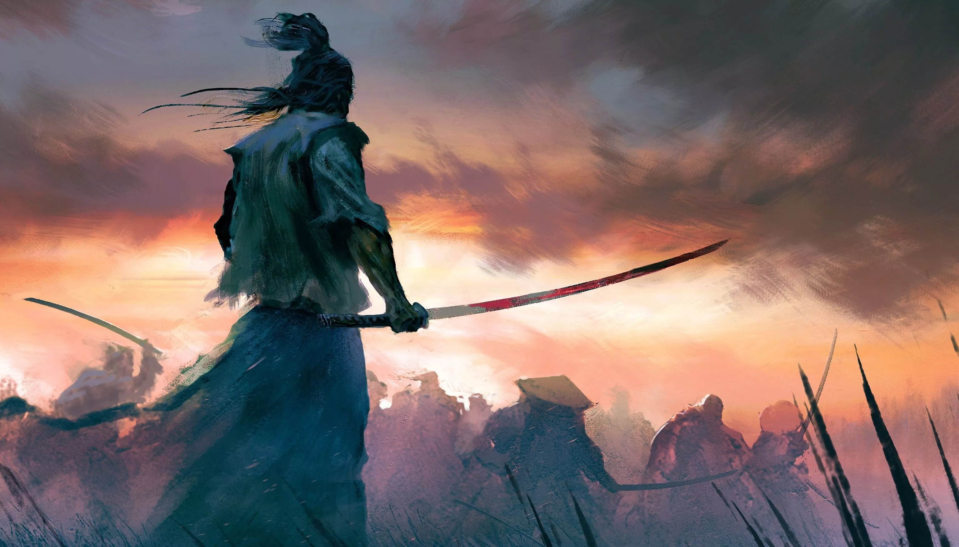 Samurai Warrior 4K Cool Digital Art Wallpaper, HD Fantasy 4K Wallpaper, Image and Background