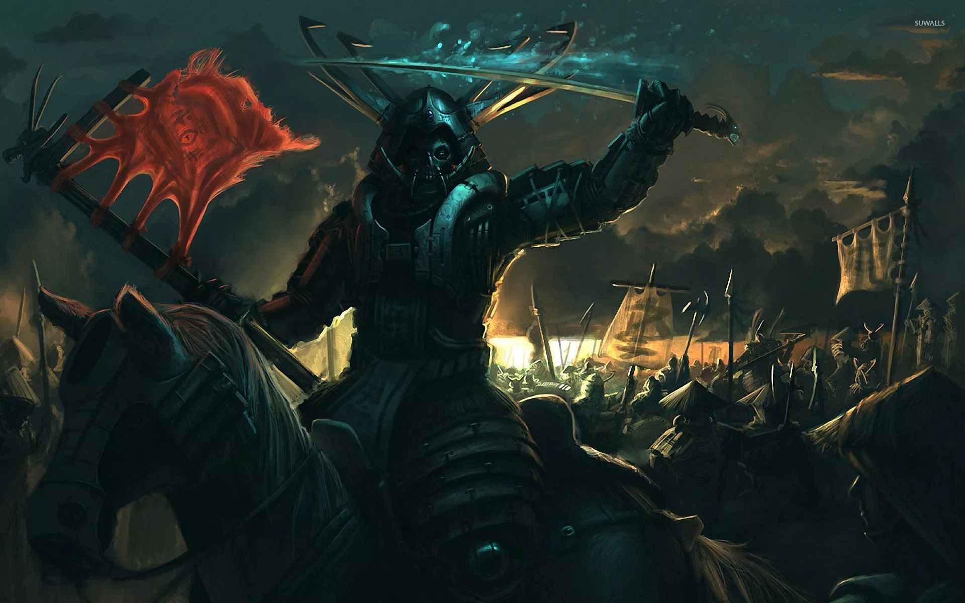 Samurai leading the war wallpaper
