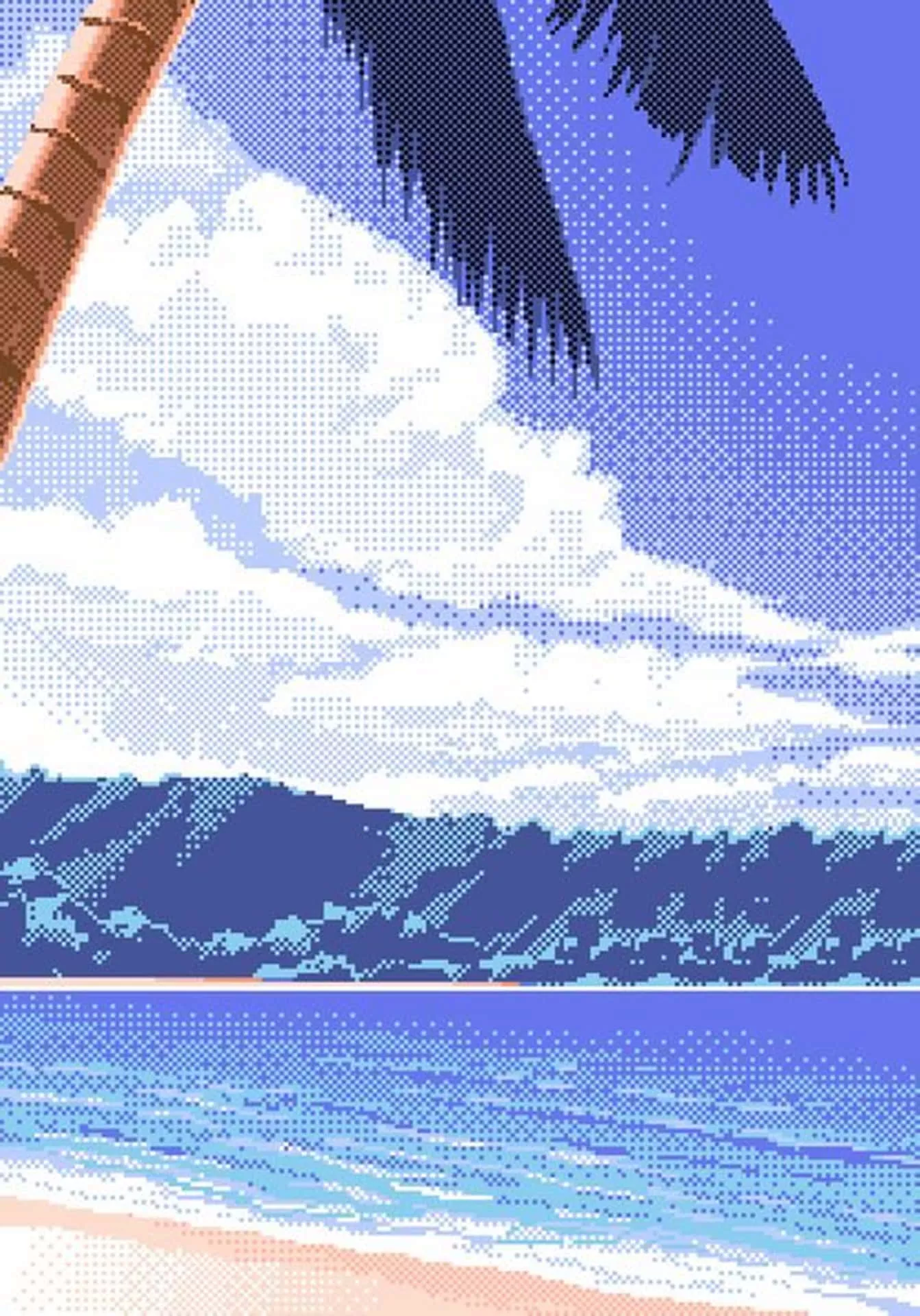 pixelated beach Wallpaper