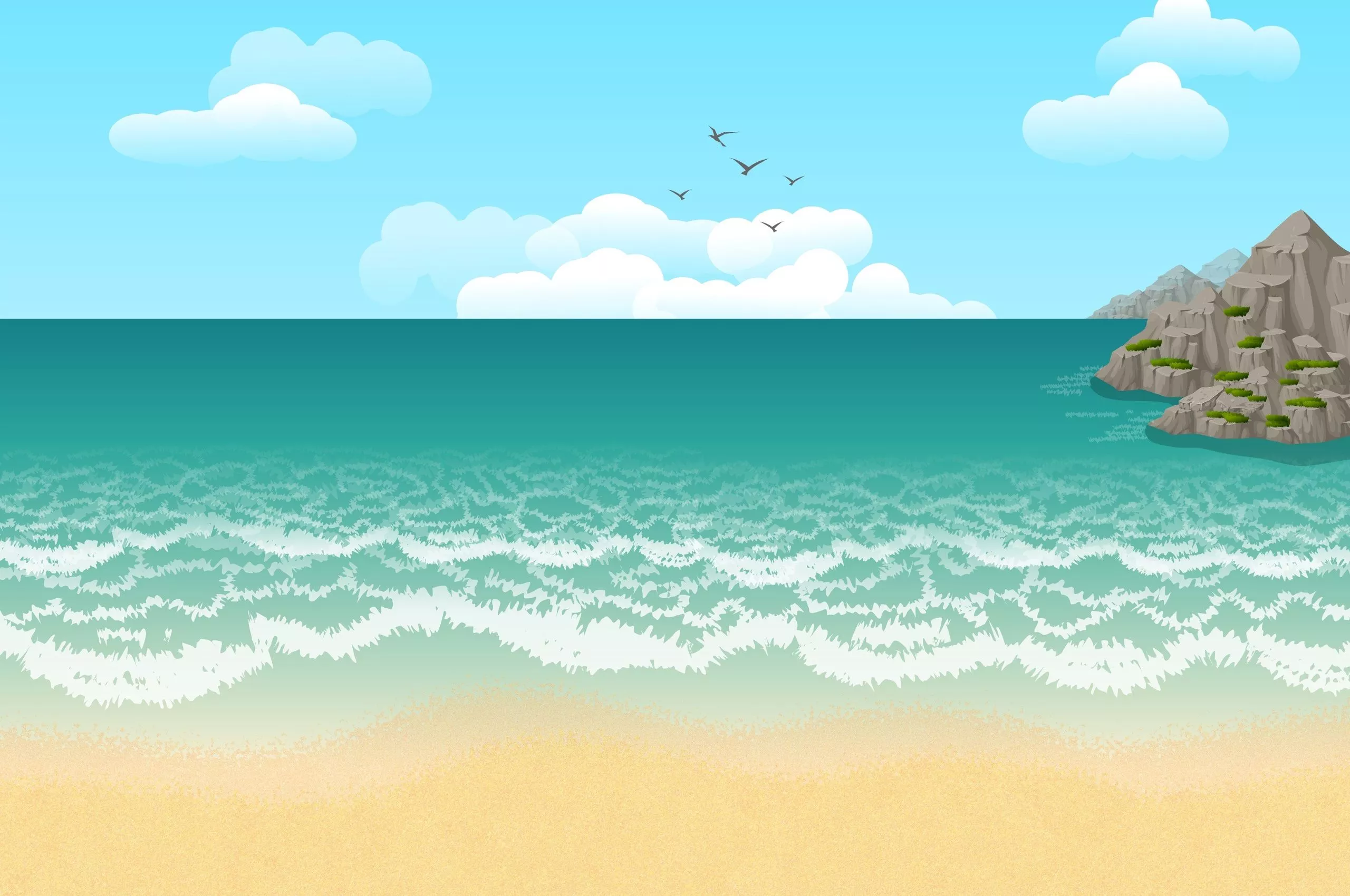 Beach Illustration Chromebook