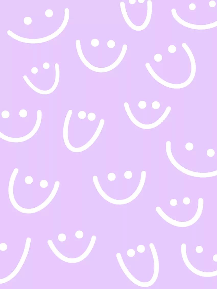Purple Smiley Face Pattern Wallpaper