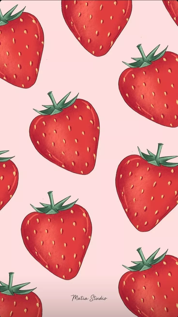 Strawberry Pattern Wallpaper for Valentines
