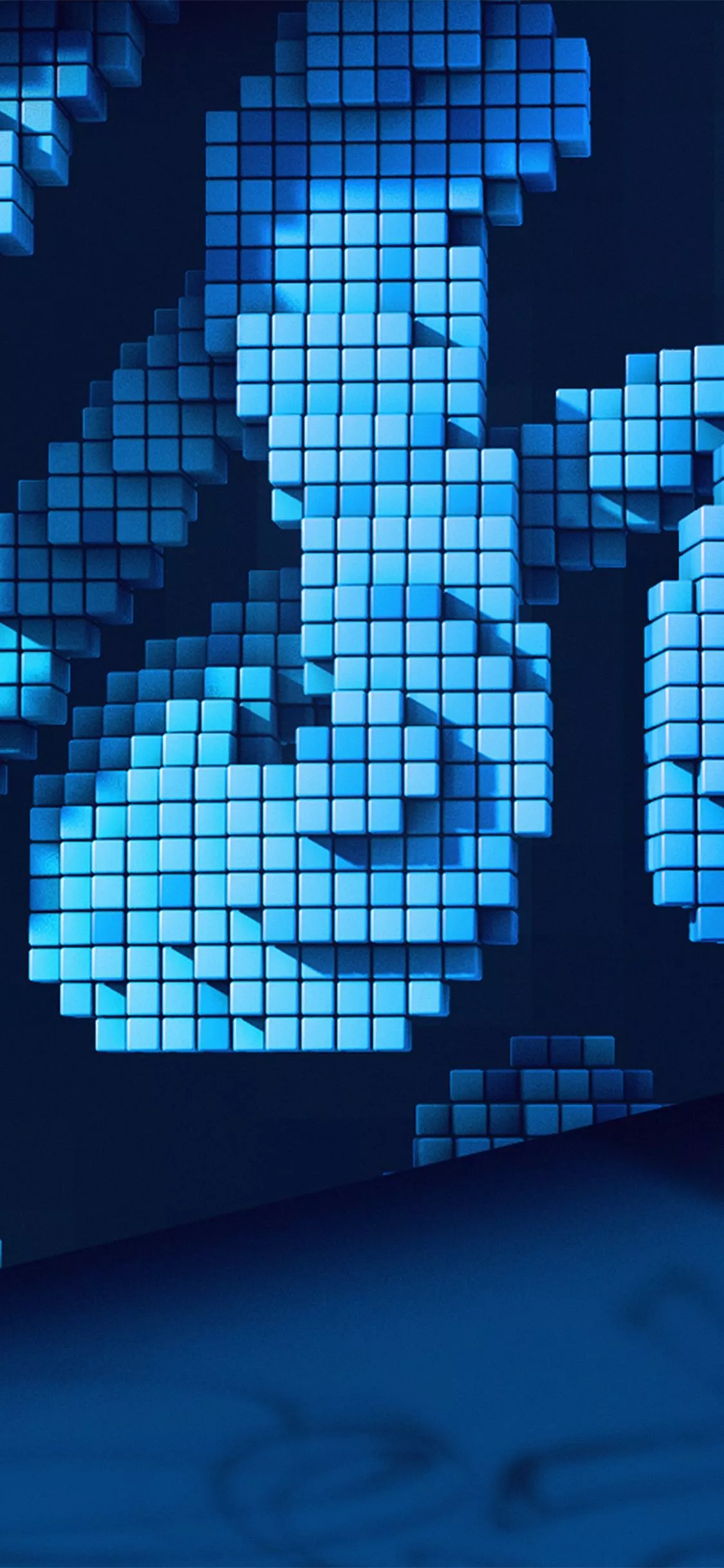 Digital Pixel Art Blue Pattern