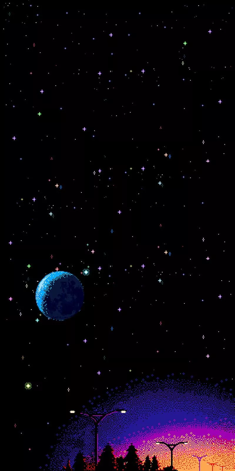 8 Bit Pixel Galaxy, HD Phone Wallpaper