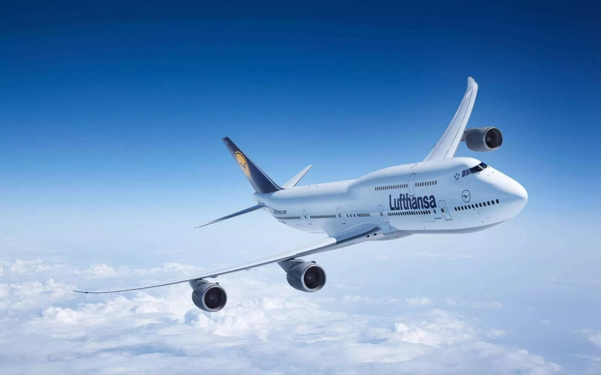 Deutsche Lufthansa Airplane On A Sea Of