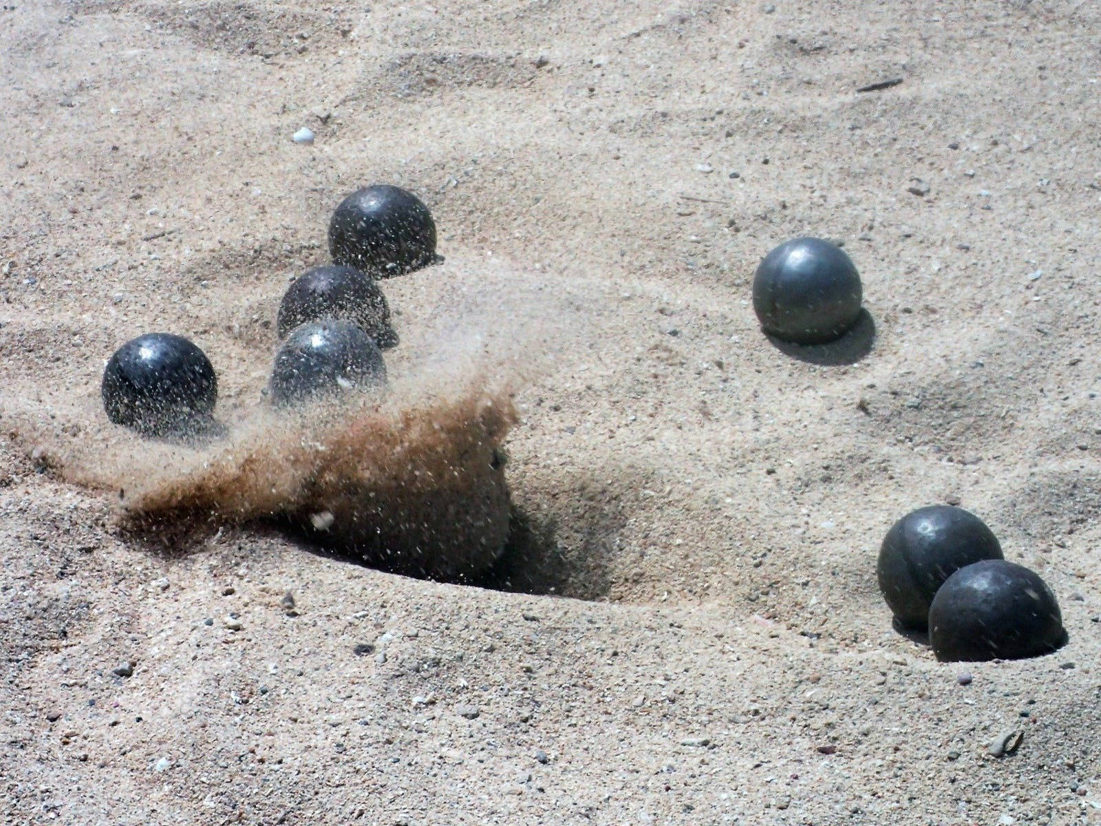 Bocce Ball Black Aesthetic On Sand