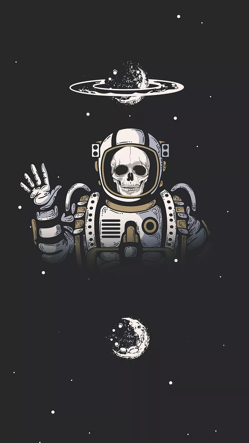 HD astronaut skeleton wallpaper