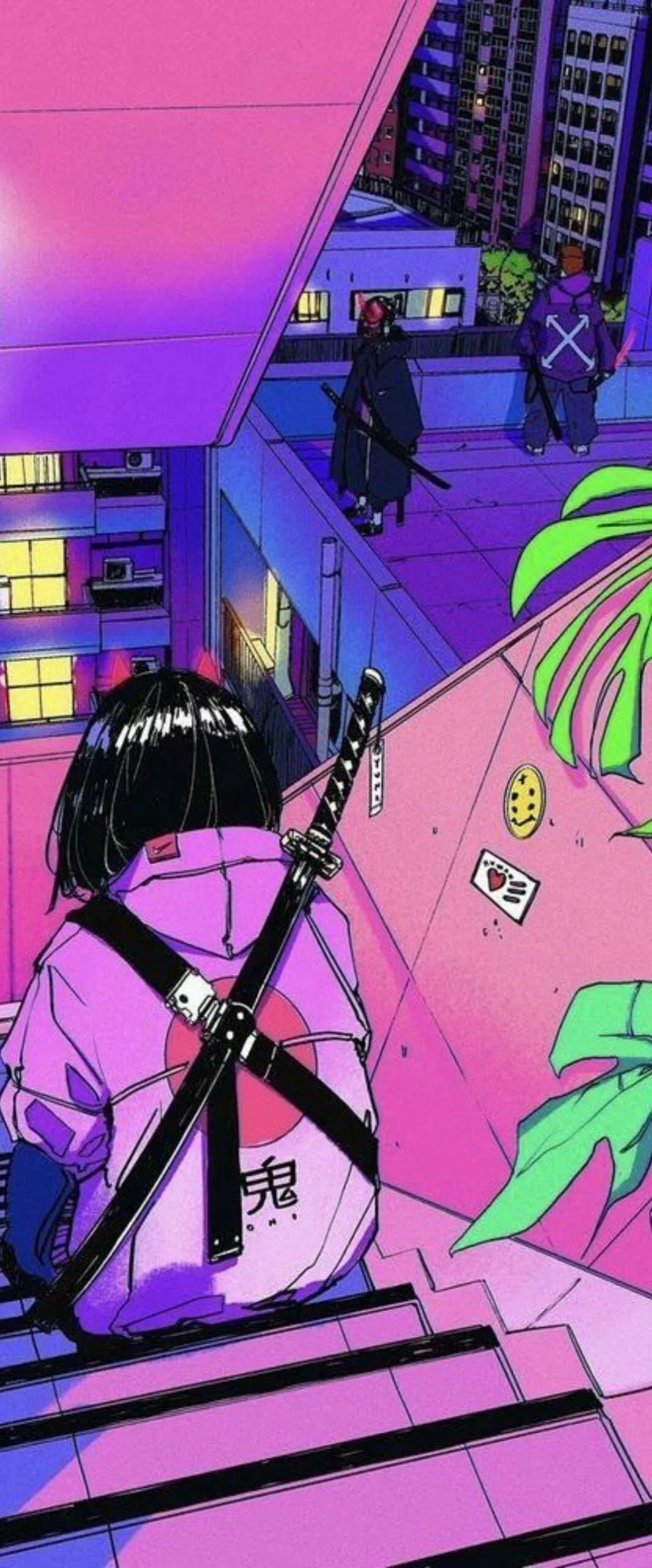Best Vaporwave Anime Girl iPhone