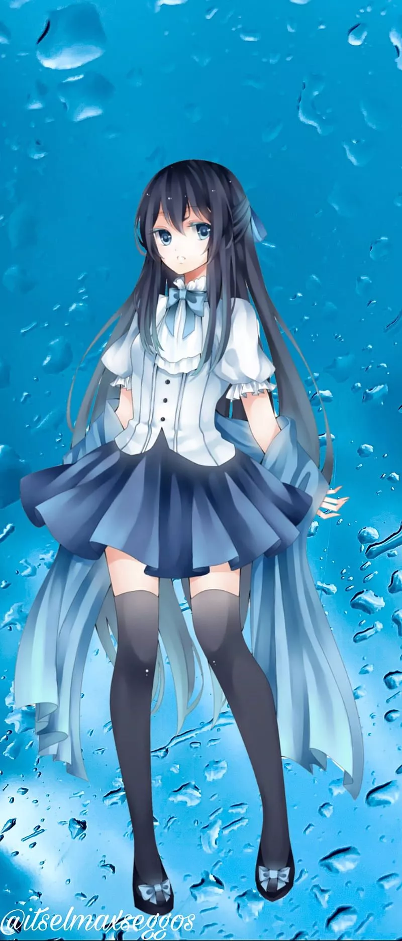Blue Anime Girl, anime, blue, girl