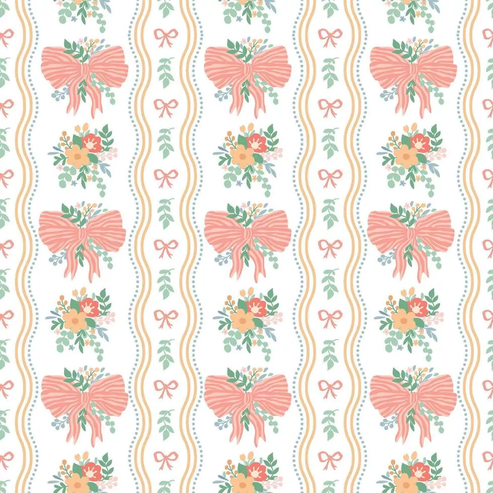 Summer floral bows ribbons, flowers