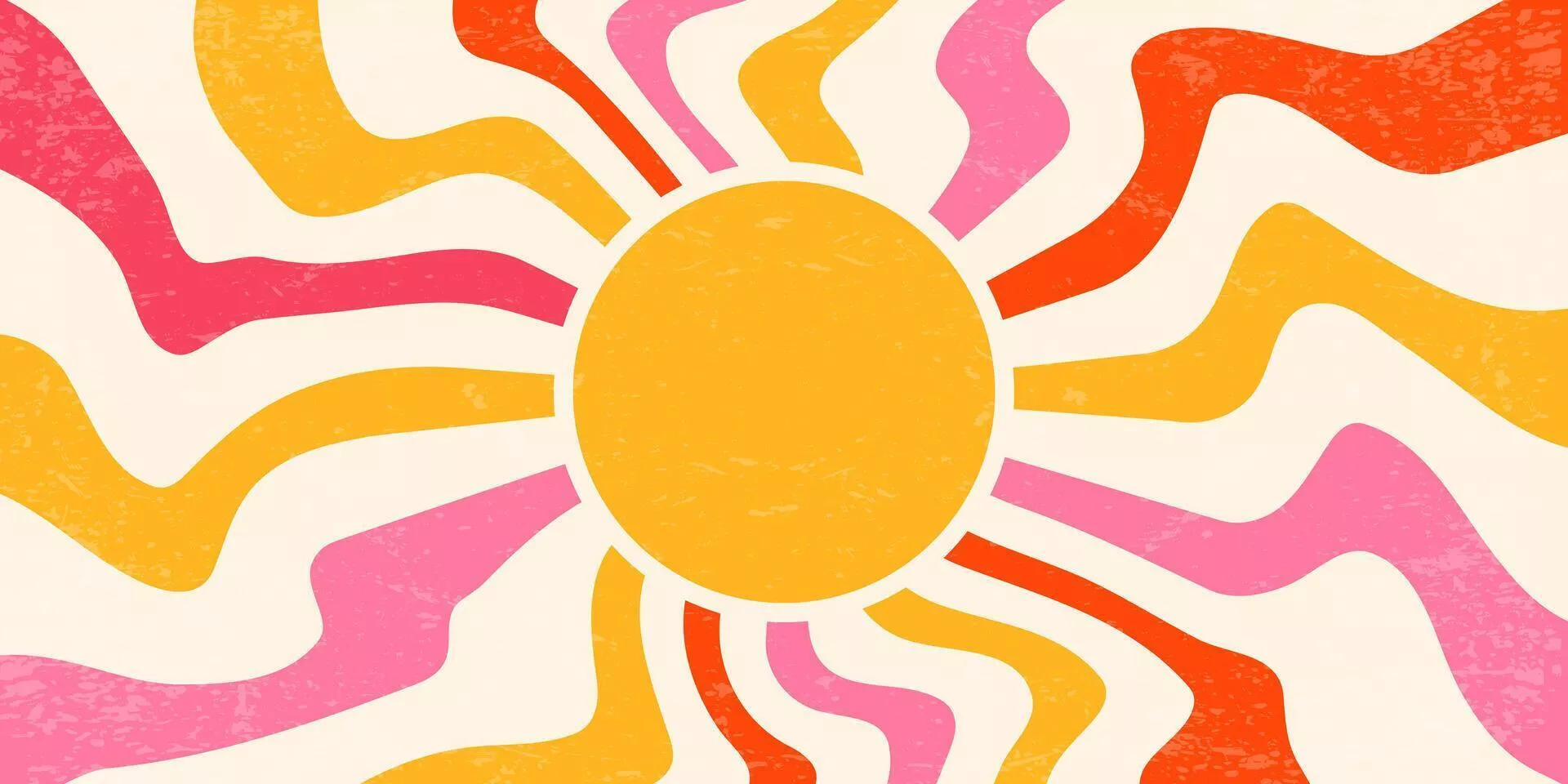 Retro background with sun and spiral
