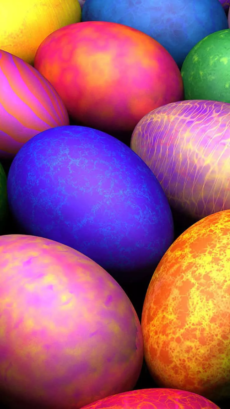 Psychedelic Patterned Eggs Wallpaper