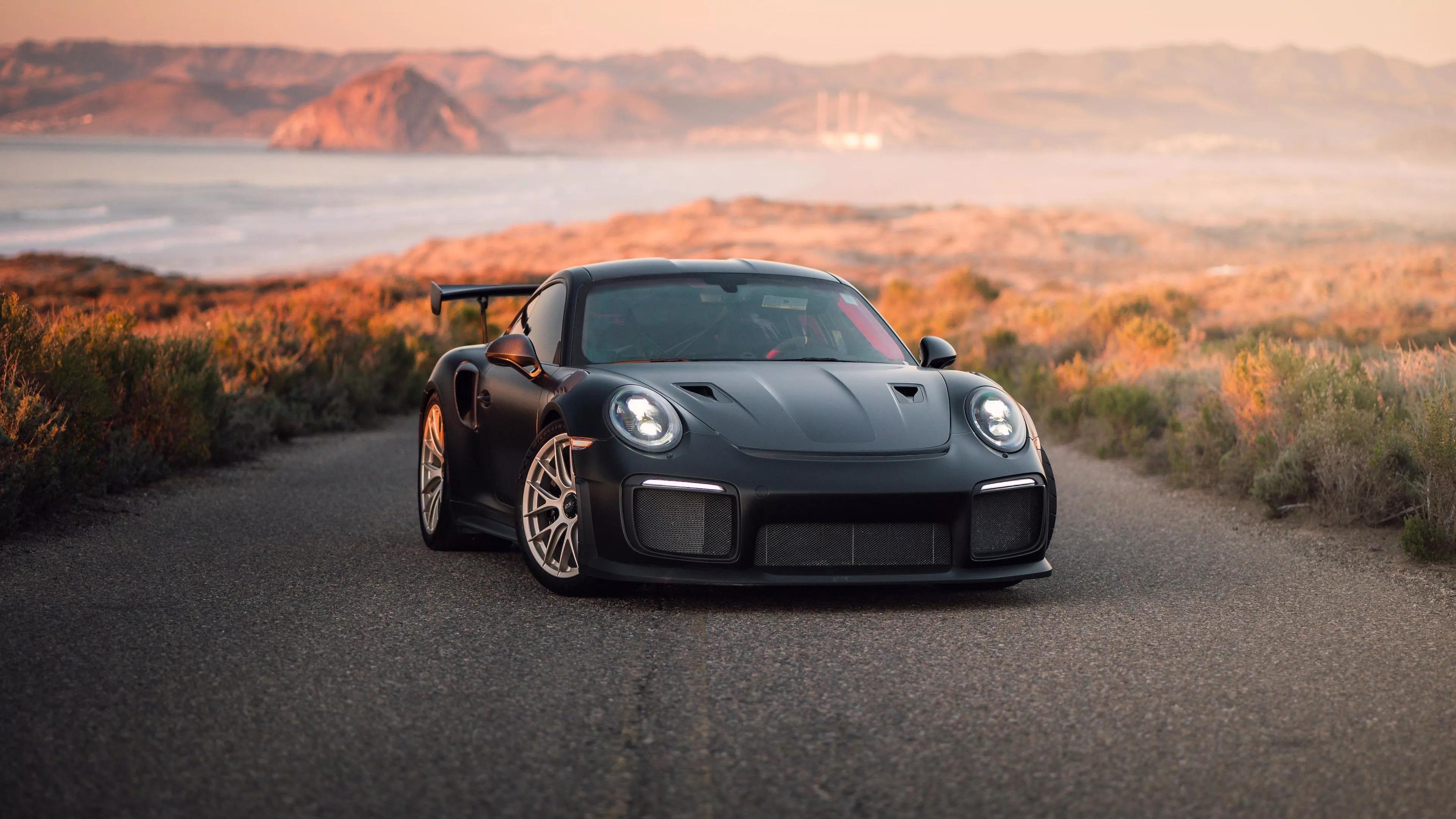 black Porsche 911 GT2 RS Weissach Package Car 4K HD Cars Wallpaper