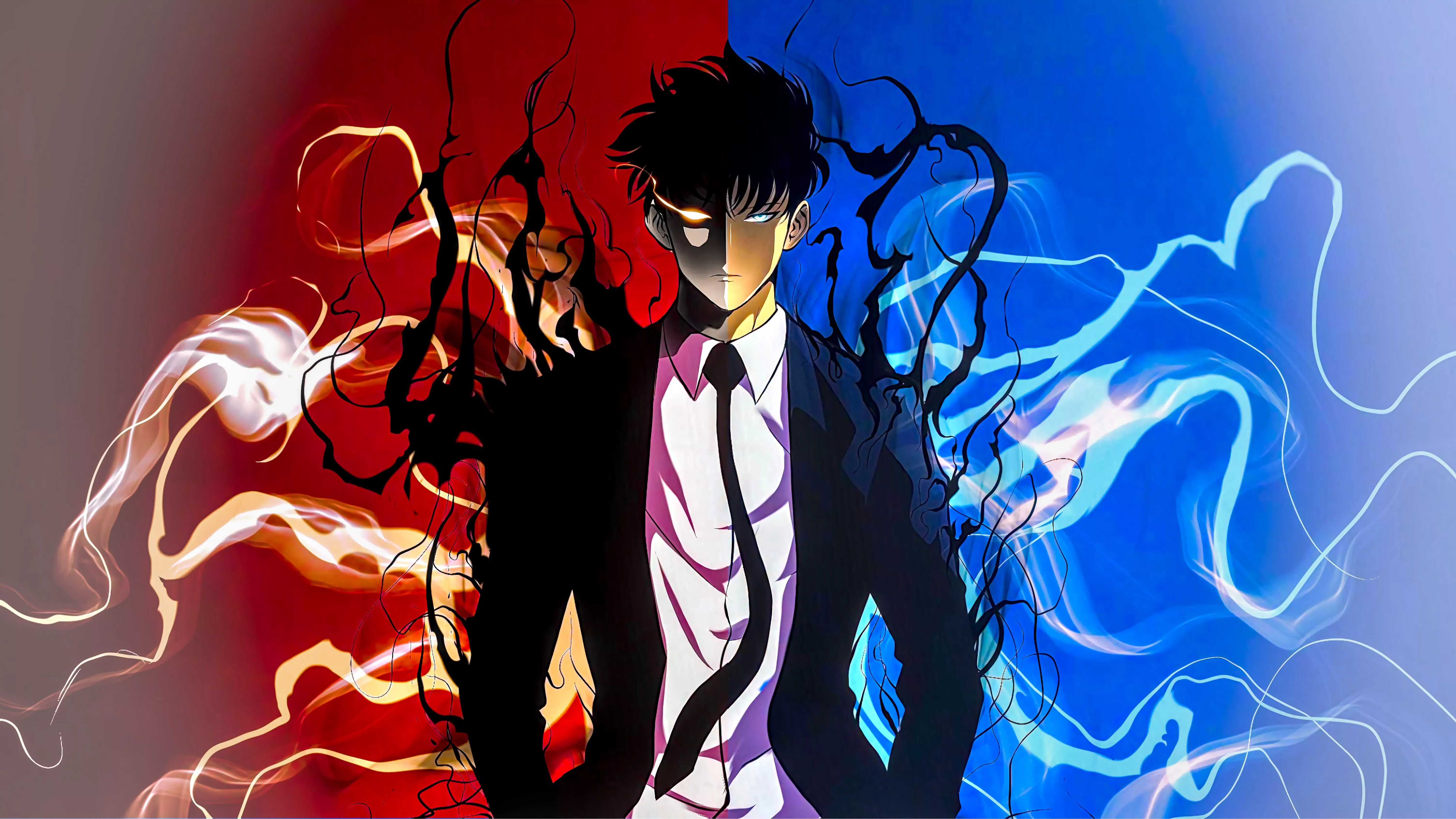 Sung Jinwoo Wallpaper 4K, Colorful art