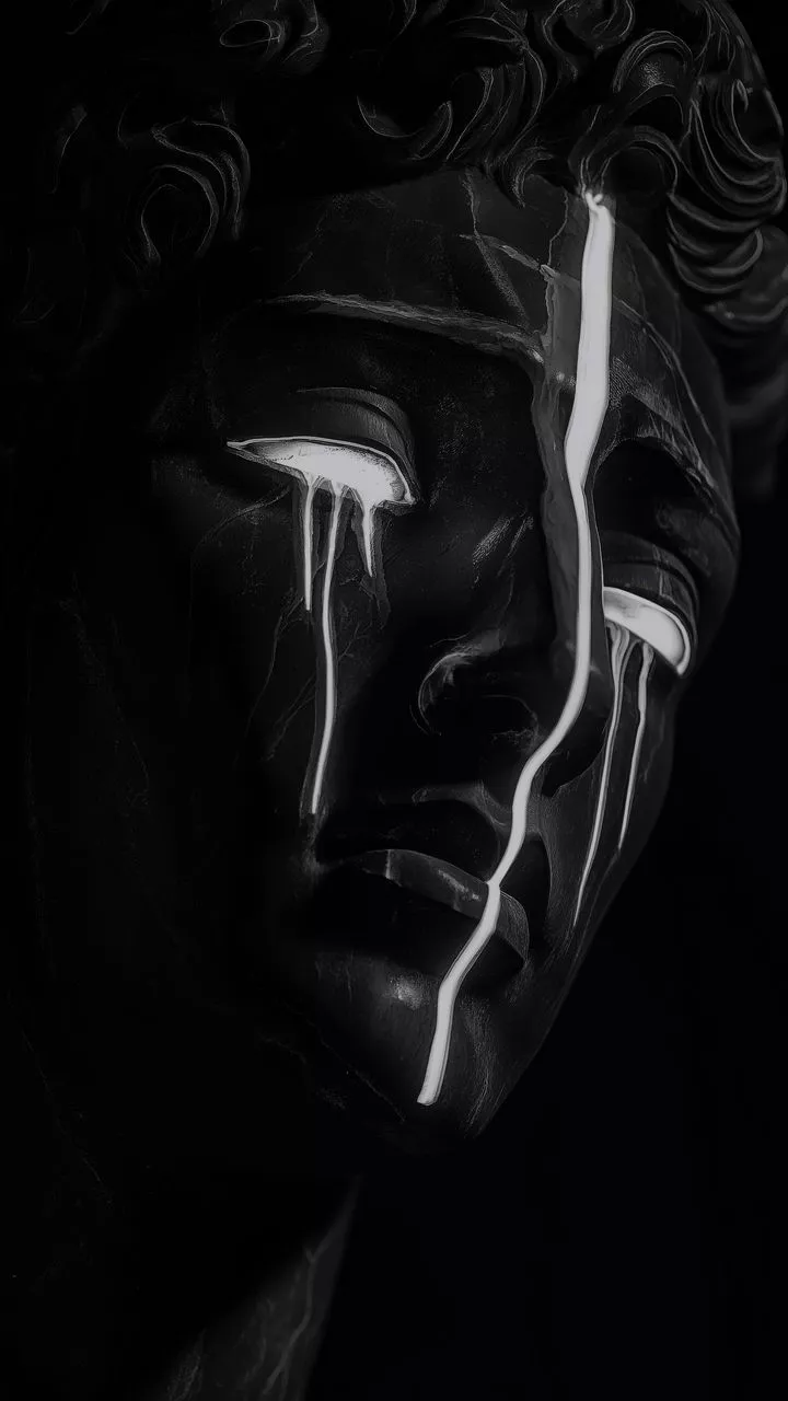 free 4K wallpaper statue of david, statue, david, paint, black