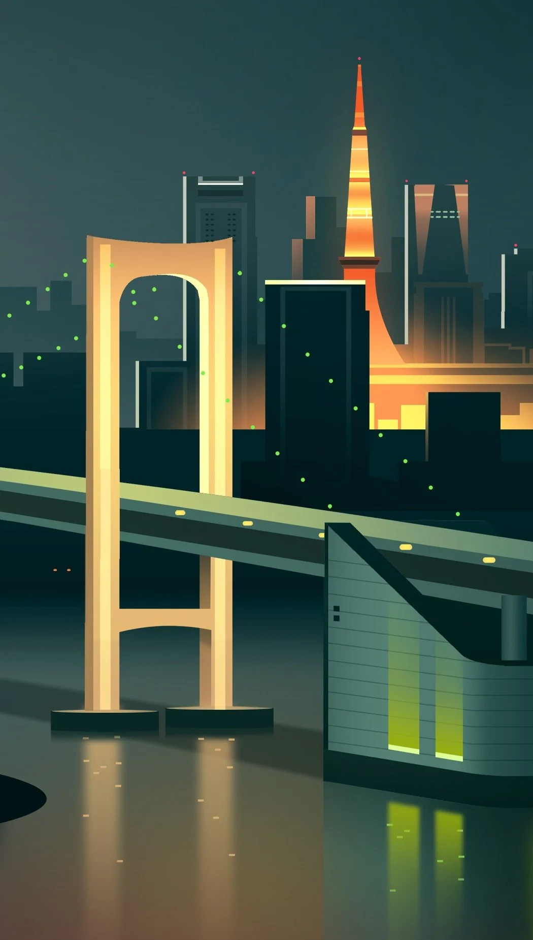 Tokyo Japan digital illustration