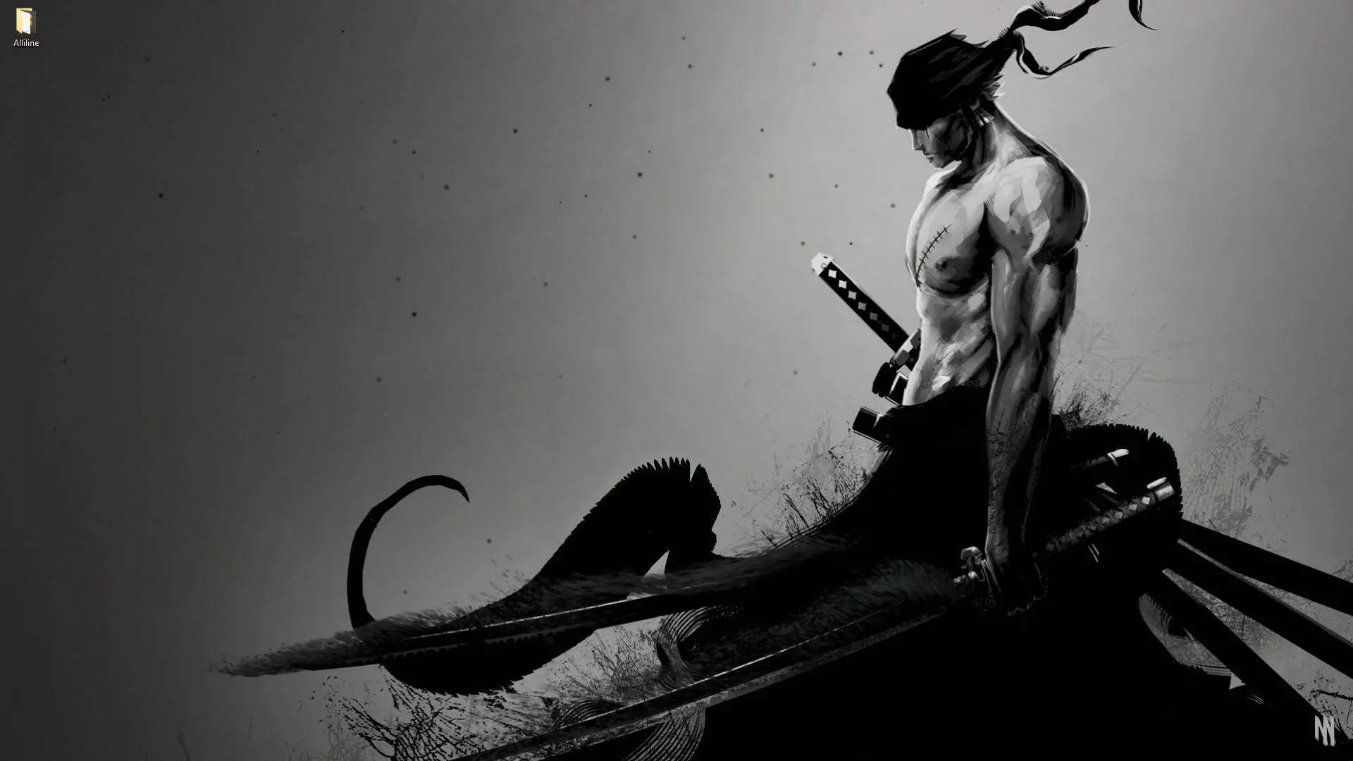 Live wallpaper Black and white Zoro