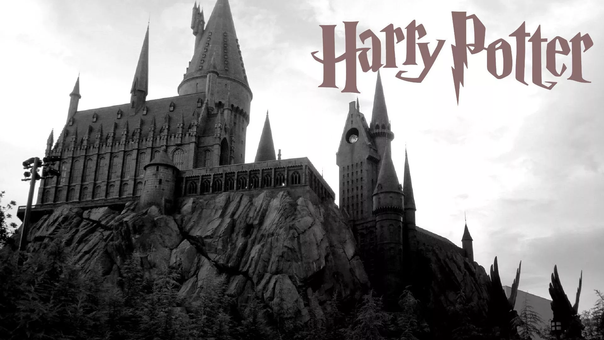 black and white photo of harry potter hogwarts HD movies Wallpaper