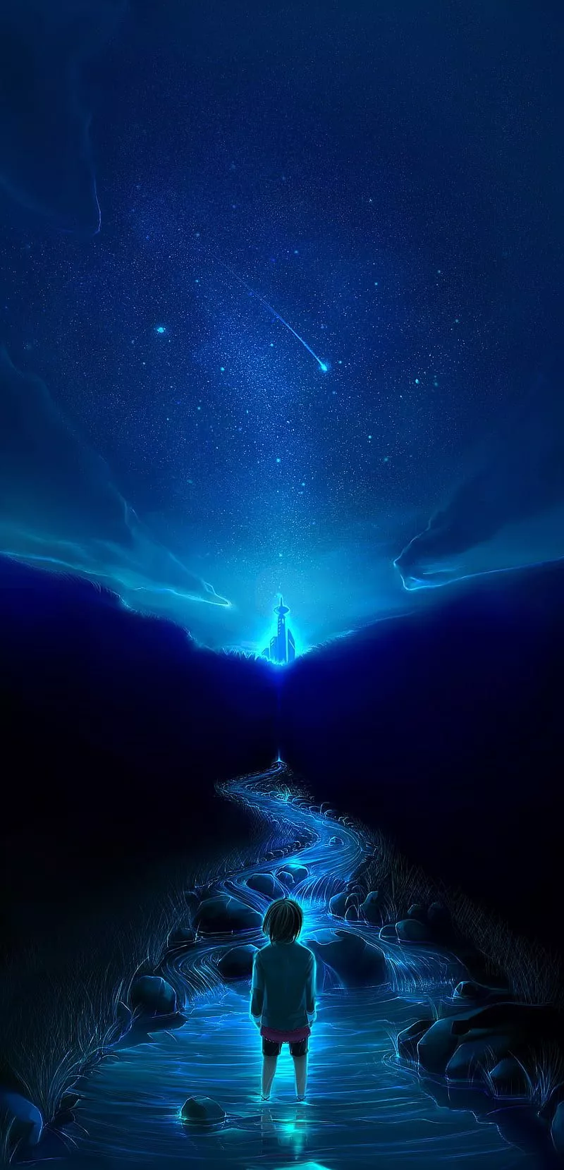 Stars, sky, fantasy art, HD phone