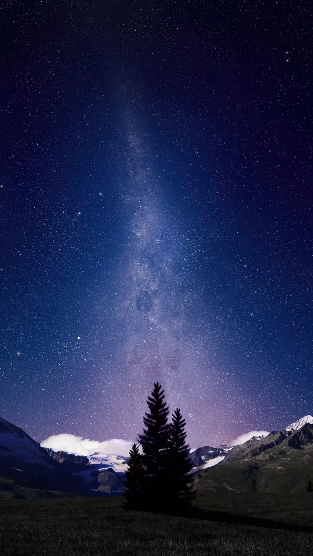 Wallpaper 4K, Night sky, Alps mountains