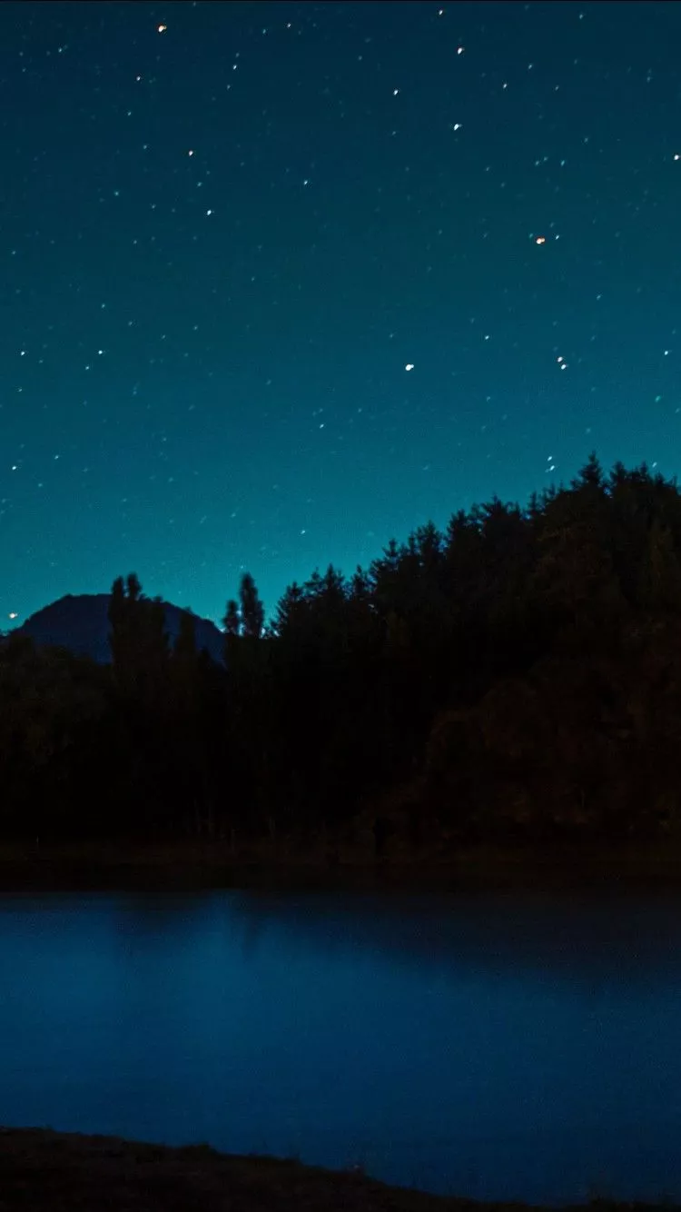 Night Stars Lake 4K HD Nature