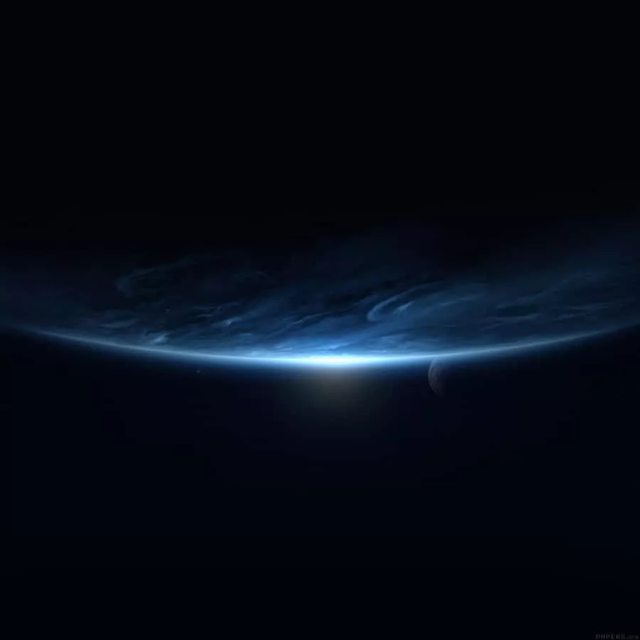 Black iPad With Blue Planet In Outer