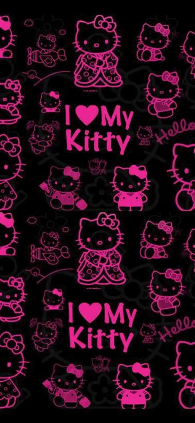 Hello kitty, love, pink, HD phone