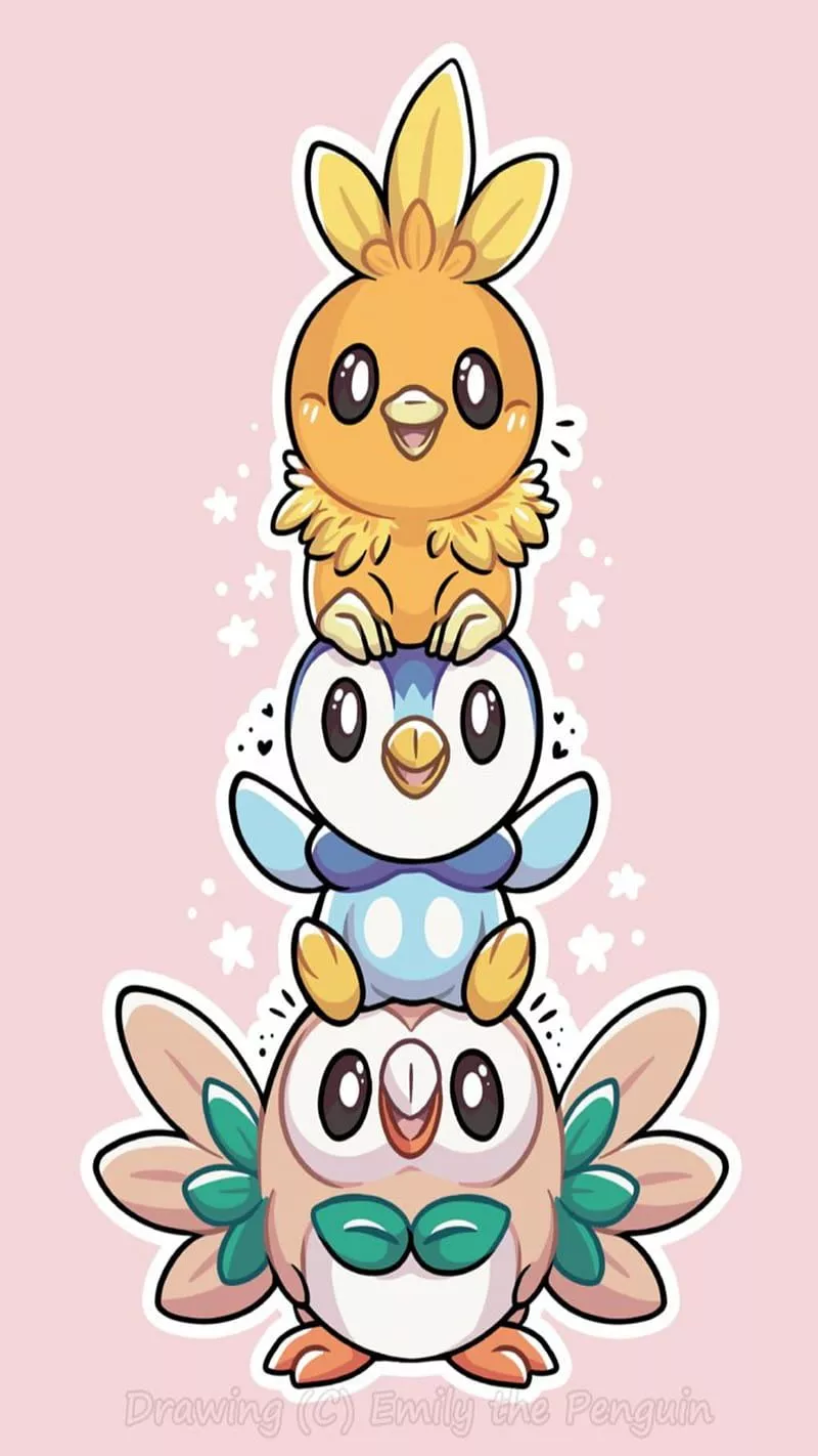 Bird starter stack, nintendo, pokemon