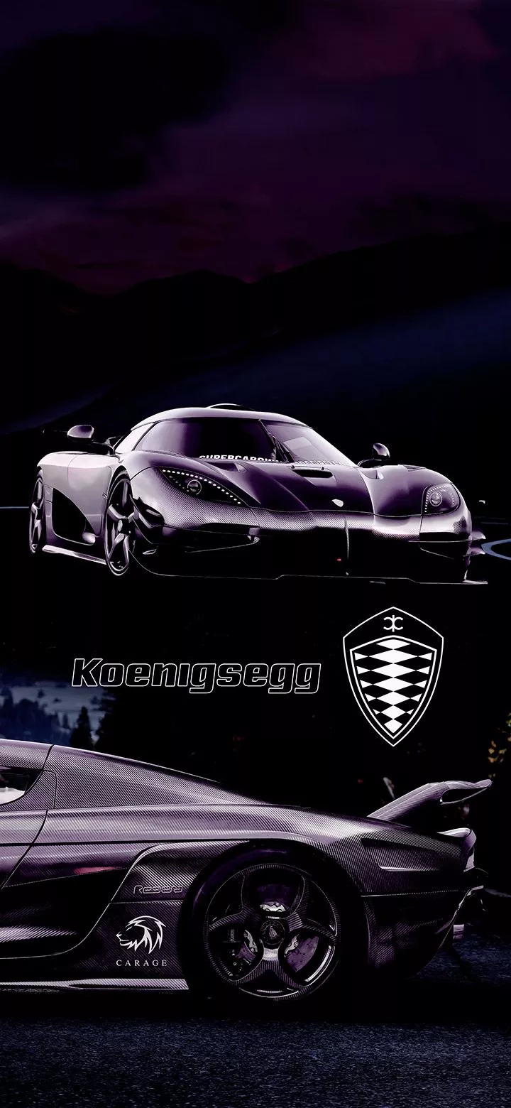 Black Koenigsegg on a dark road 4K